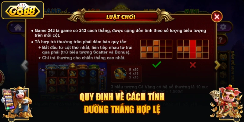 Quy định về cách tính đường thắng hợp lệ