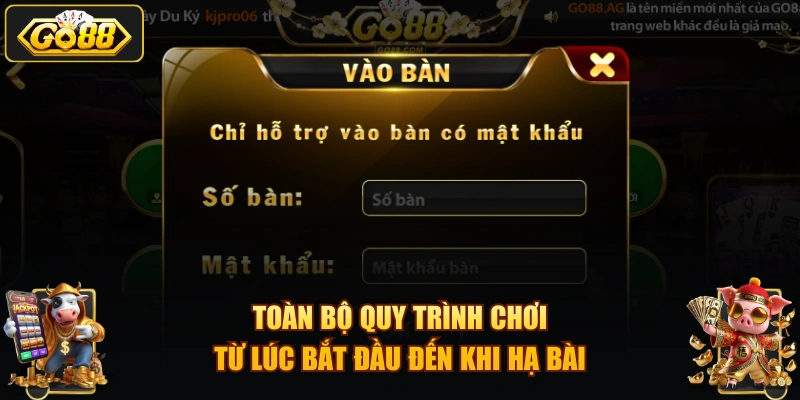 Toàn bộ quy trình chơi từ lúc bắt đầu đến khi hạ bài